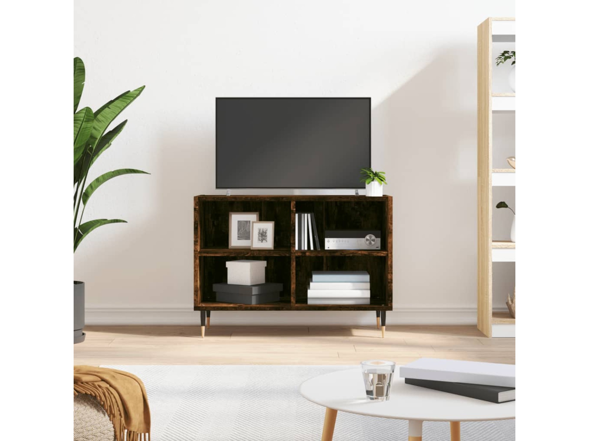 VIDAXL TV omarica dimljen hrast 69,5x30x50 cm inženirski les