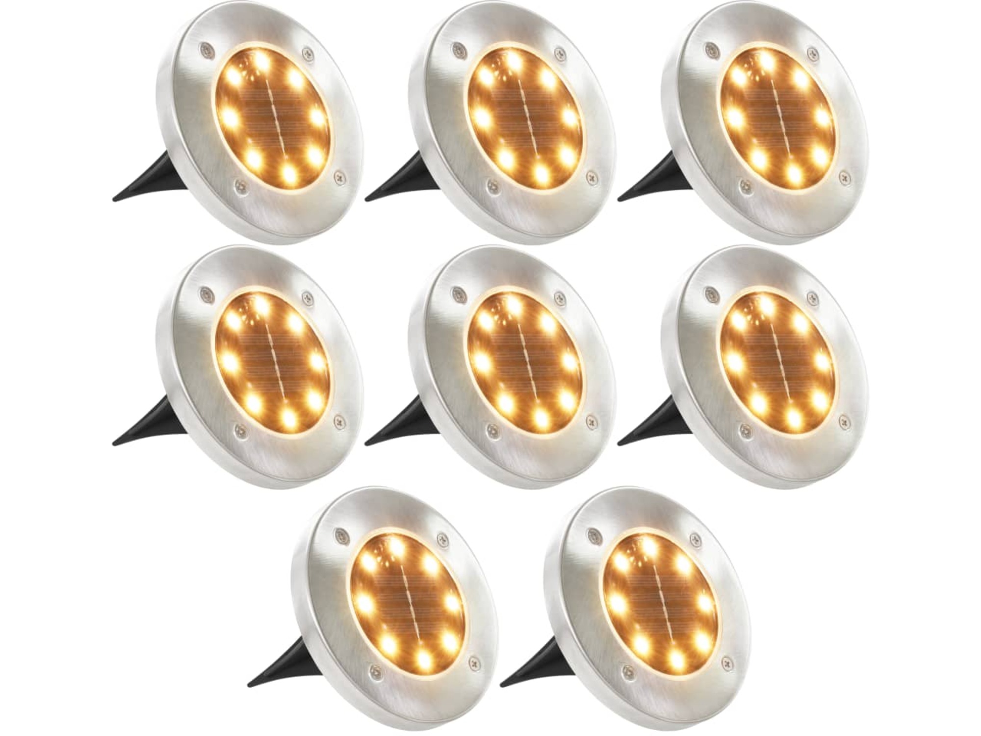 VIDAXL Solarne talne svetilke 8 kosov LED toplo bela svetloba