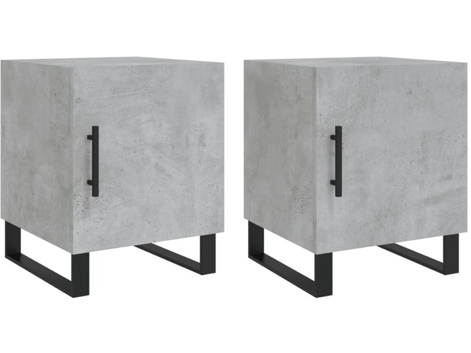 VIDAXL Nočna omarica 2 kosa betonsko siva 40x40x50 cm inženirski les