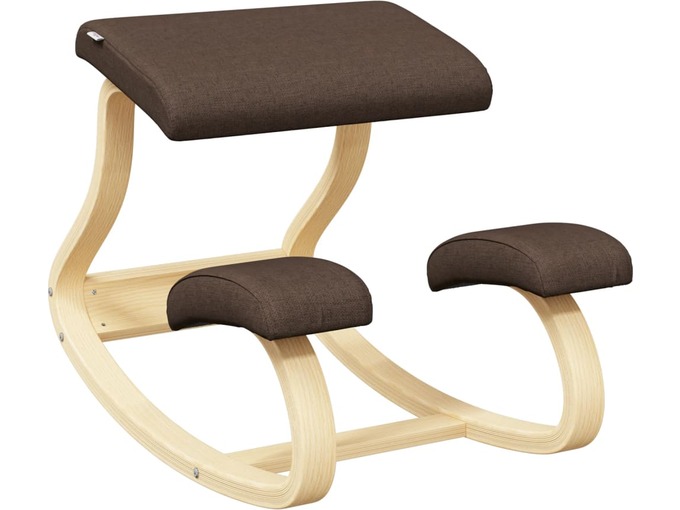 VIDAXL Klečalni stol rjav 48x71x51 cm vezana plošča breza