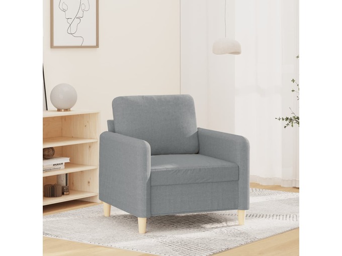 VIDAXL Fotelj svetlo siv 60 cm blago