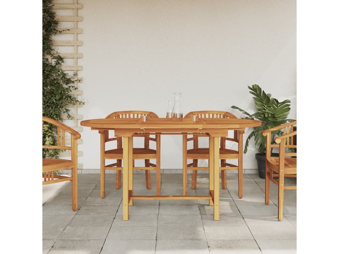 VIDAXL Raztegljiva vrtna miza 110-160x80x75 cm trden tikov les