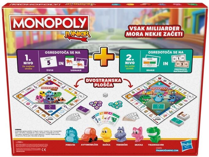 HASBRO družabna igra Monopoly Junior 2v1 F8562268