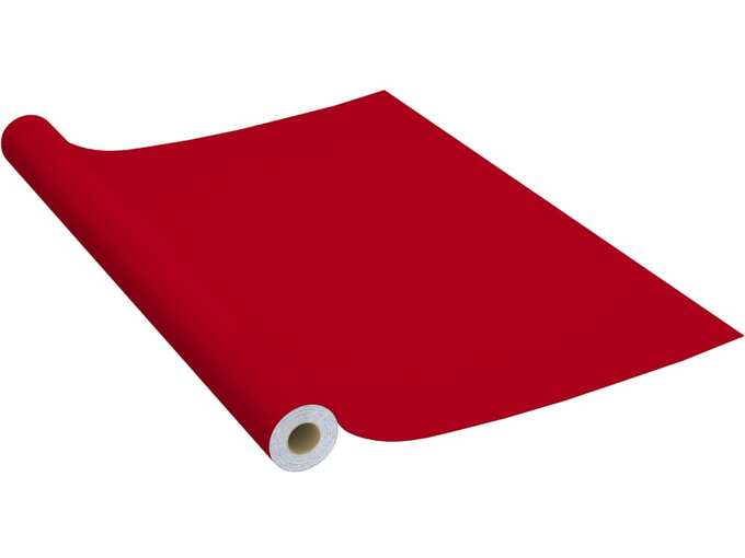 VIDAXL Samolepilna folija za pohištvo rdeča 500x90 cm PVC