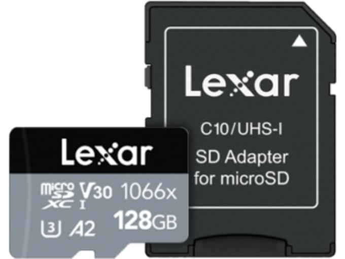 LEXAR microSDXC silver 1066x UHS-I kartica z adapterjem 128GB