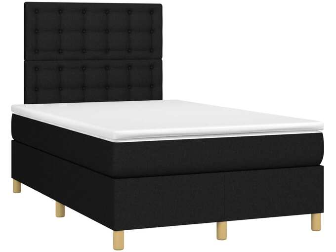 VIDAXL Box spring postelja z vzmetnico črna 120x190 cm blago