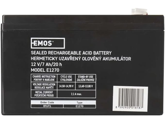 EMOS svinčev akumulator SLA 12V 7AH B9691
