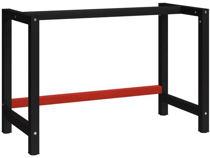 VIDAXL Kovinski okvir za delovno mizo 120x57x79 cm črn in rdeč
