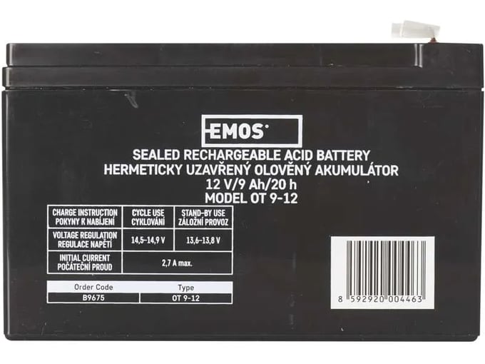 EMOS svinčev akumulator SLA 12V 9AH B9675