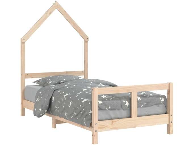 VIDAXL Otroški posteljni okvir 80x160 cm trdna borovina