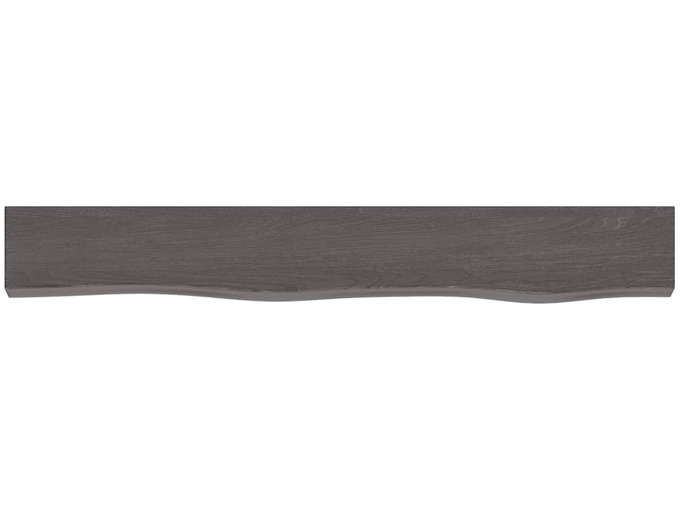 VIDAXL Stenska polica temno siva 80x10x4 cm obdelana trdna hrastovina