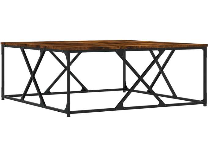 VIDAXL Klubska mizica dimljeni hrast 100x100x40 cm inženirski les