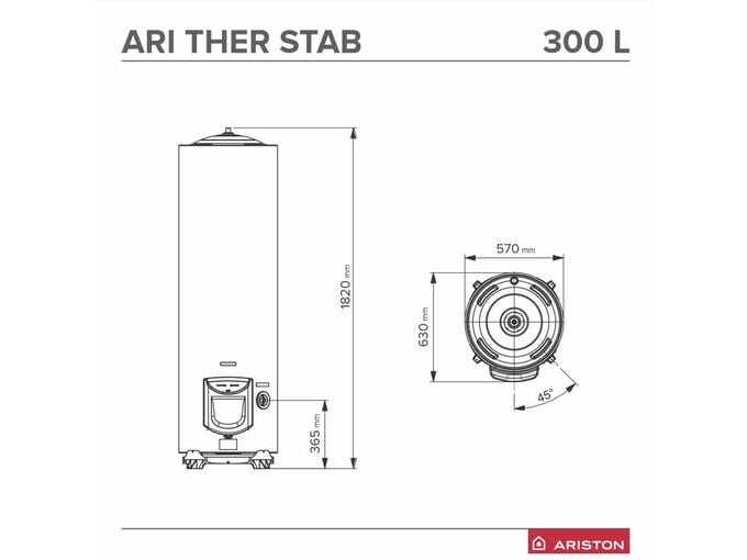 ARISTON električni grelnik vode - bojler ARI 300 STAB 570 THER TM EU 3000598