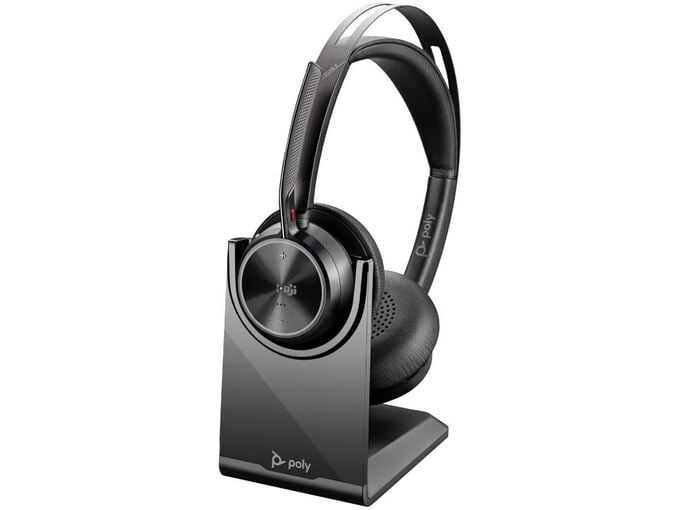 HP slušalke Poly Voyager Focus 2, USB-A s polnilnim stojalom, črna 77Y86AA