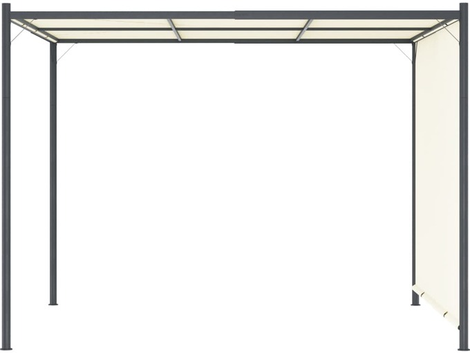 VIDAXL Pergola z nastavljivo streho kremno bela 3x3 m jeklo
