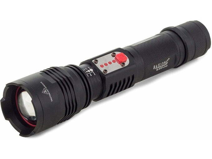BAILONG alu akumulatorska LED vojaška ročna svetilka XM-L T6 USB 400m 08287