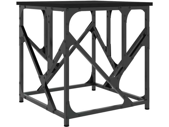 VIDAXL Klubska mizica črna 45x45x47,5 cm inženirski les