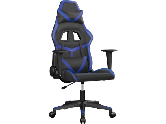 VIDAXL Gaming stol črno in modro umetno usnje