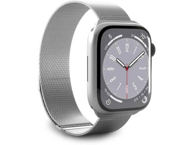 PURO pašček Milanese za Apple Watch 42/44/45/49, srebrn PUMILAW44SIL