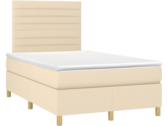VIDAXL Box spring postelja z vzmetnico krem 120x190 cm blago