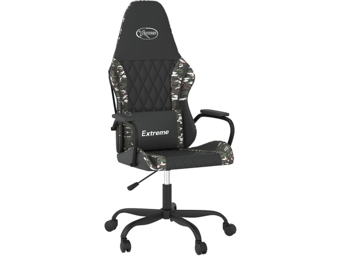 VIDAXL Gaming stol črno in kamuflažno umetno usnje