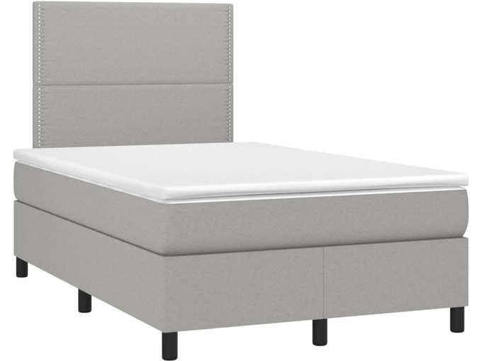 VIDAXL Boxspring postelja z vzmetnico svetlo siva 120x190 cm blago