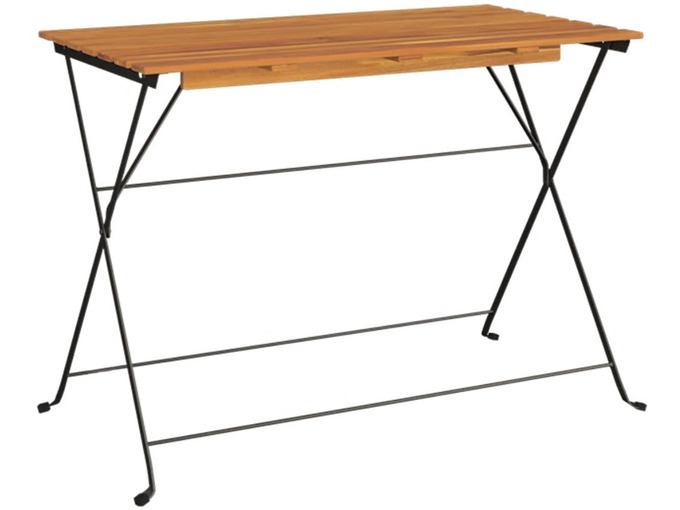 VIDAXL Zložljiva bistro miza 100x54x71 cm trden akacijev les in jeklo