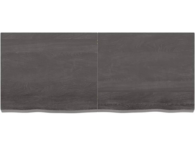 VIDAXL Stenska polica temno siva 120x50x6 cm obdelana trdna hrastovina