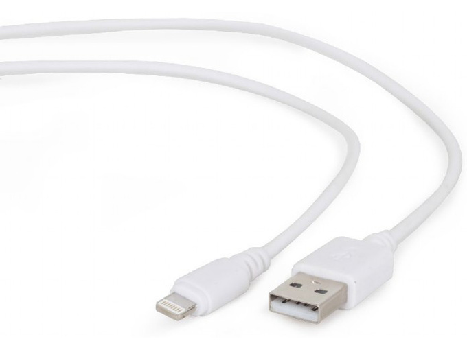 GEMBIRD CC-USB2-AMLM-W-1M USB Lightning 8-polni sinhronizacijski in polnilni kabel, bel, 1 m