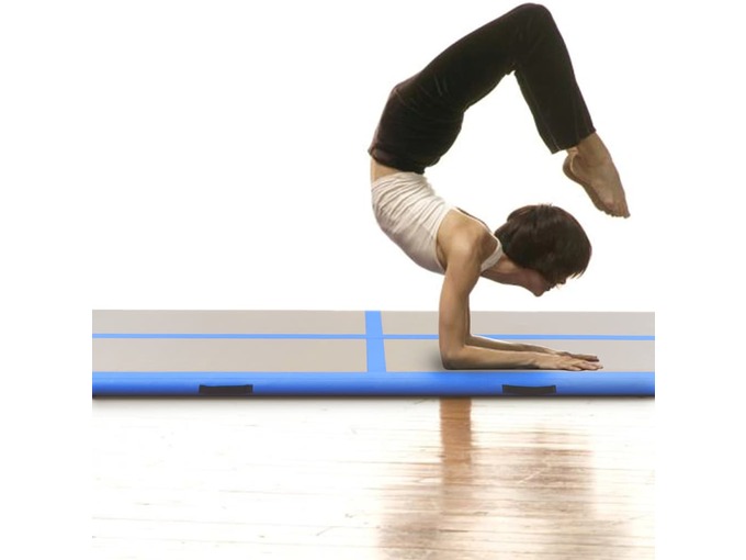VIDAXL Napihljiva gimnastična podloga s tlačilko 400x100x10 cm PVC