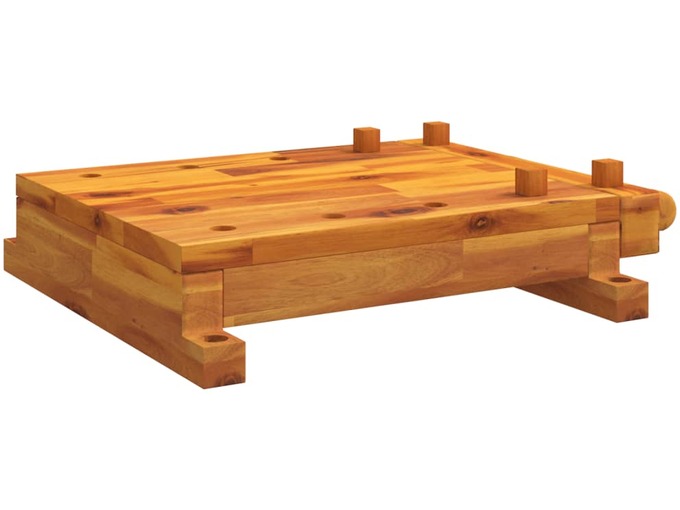 VIDAXL Delovna mizna plošča s primežem 52x44x9,5 cm trden akacijev les