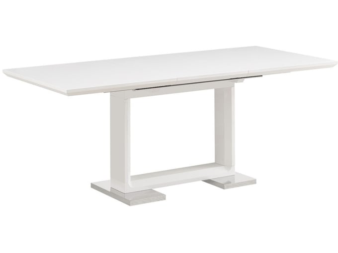 GENT raztegljiva miza Nika III, bela visok sijaj, 160/210x90 cm