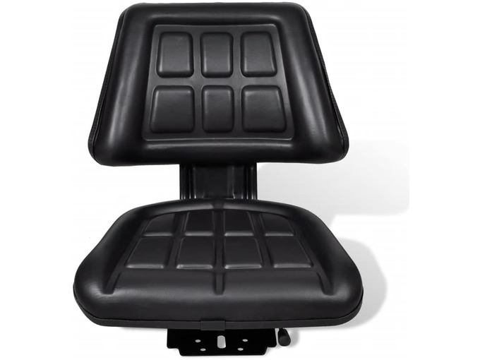 VIDAXL Sedež za traktor s hrbtnim naslonjalom črne barve