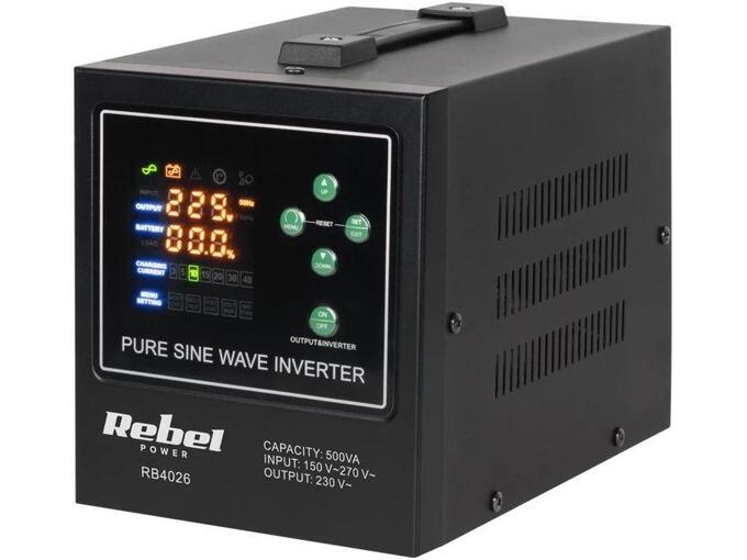 Rebel napajalni pretvornik za avto POWER-500-LFP4, 12V