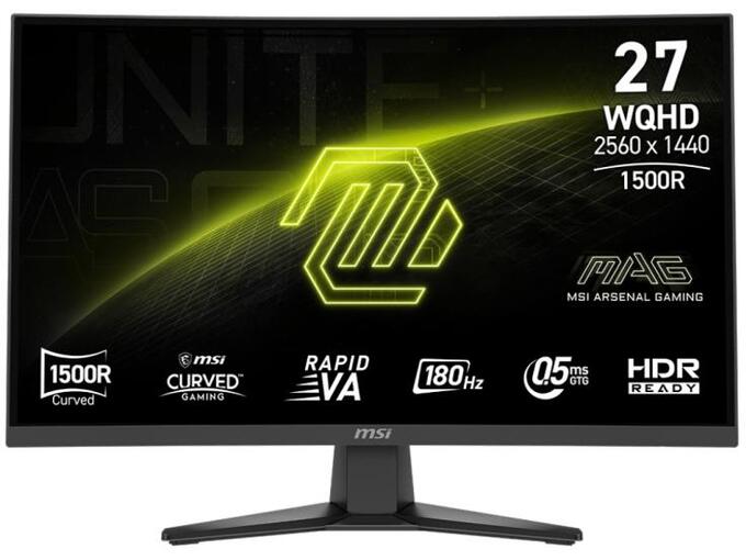 MSI Monitor MAG 275CQF E18 27" WQHD Rapid VA 180Hz 0.5ms (GtG) curved black