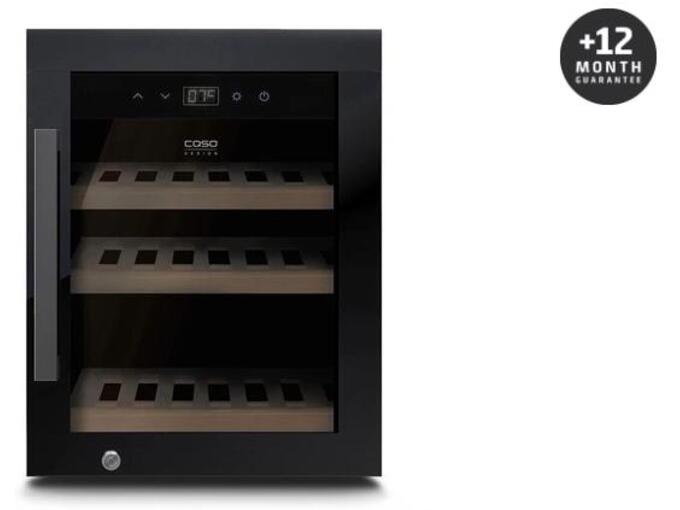 Hladnjak za vino CASO DESIGN WineExclusivel, 12 boca, energetska klasa G, crni